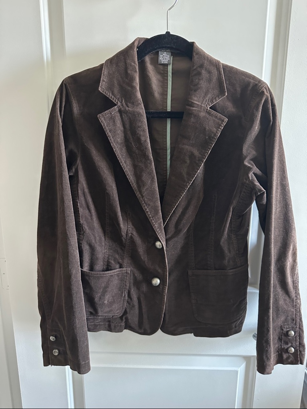 Brown Corduroy Tailored Blazer Jacket